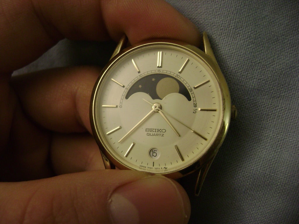 Seiko large central moonphase quartz watch - $35 | WatchUSeek Watch Forums