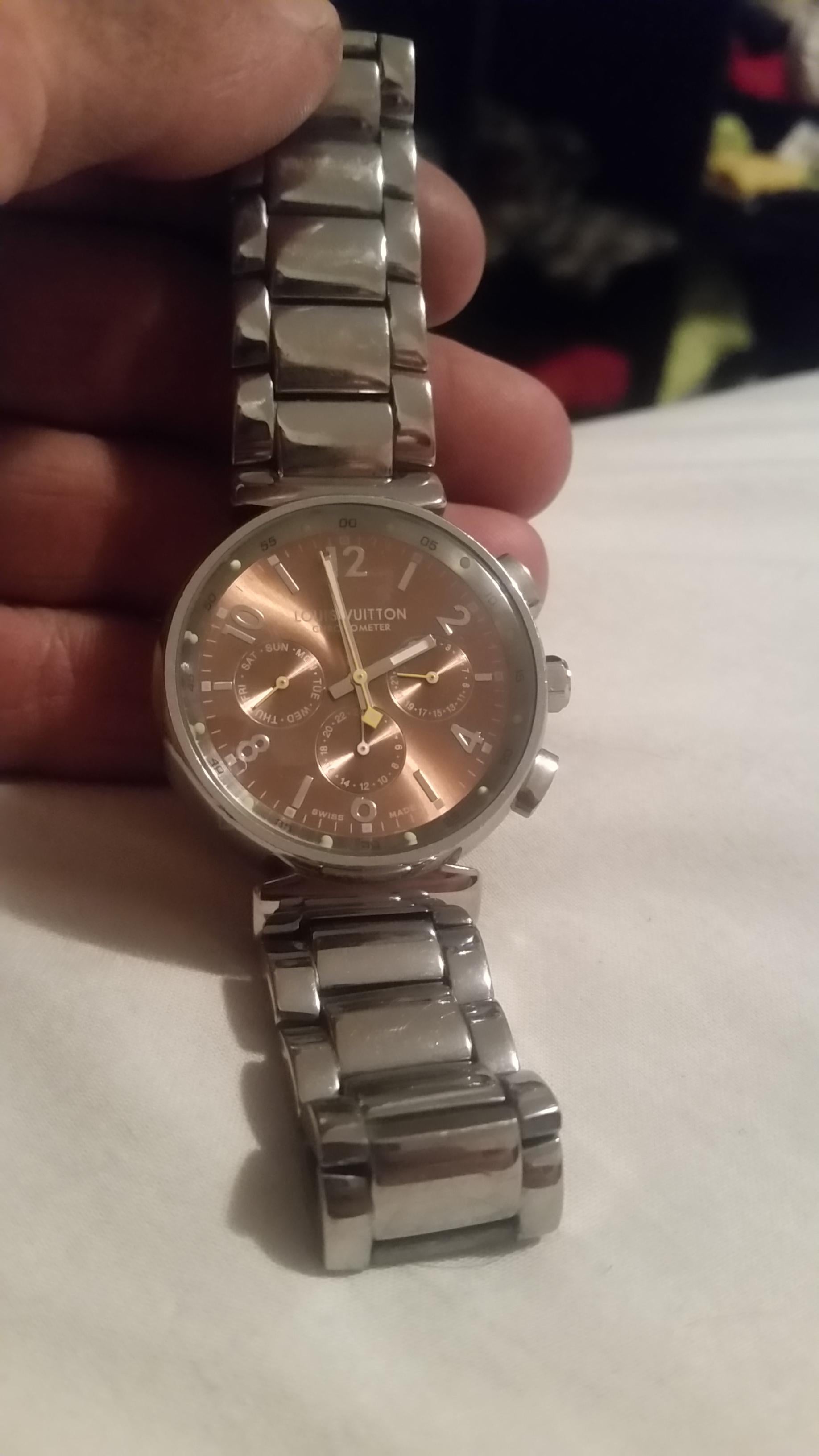 Louis Vuitton Chronometer] My dad gifted me this watch, I am not sure if it  is original or not and whether if it is valuable. Any ideas? : r/Watches