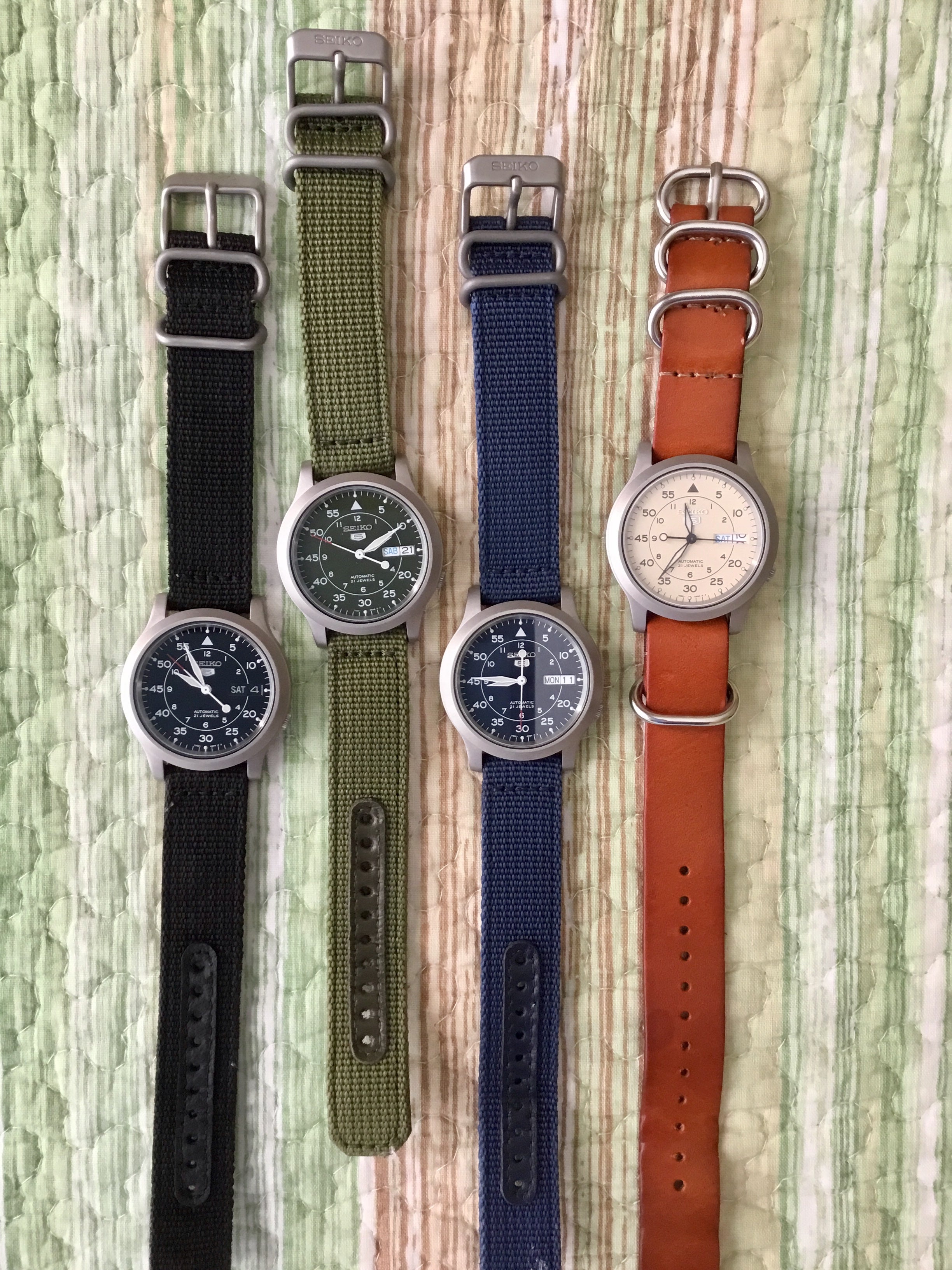 FS: Four Seiko 5 SNK Military style watches | WatchUSeek Watch Forums