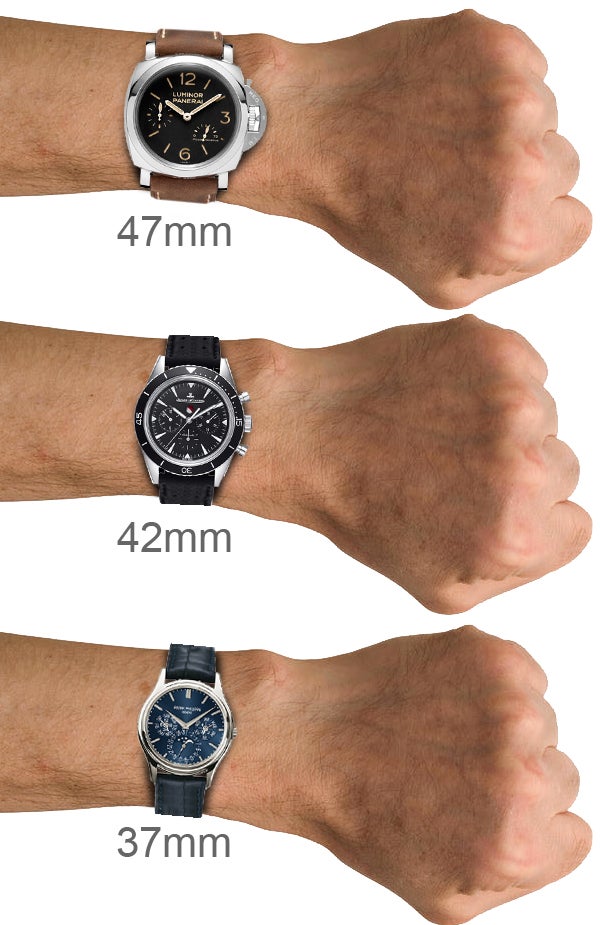 Как подобрать размер часов. Мужские часы диаметр корпуса. Часы мужские диаметр 42 мм. Часы 43 мм на руке. Размеры часов.