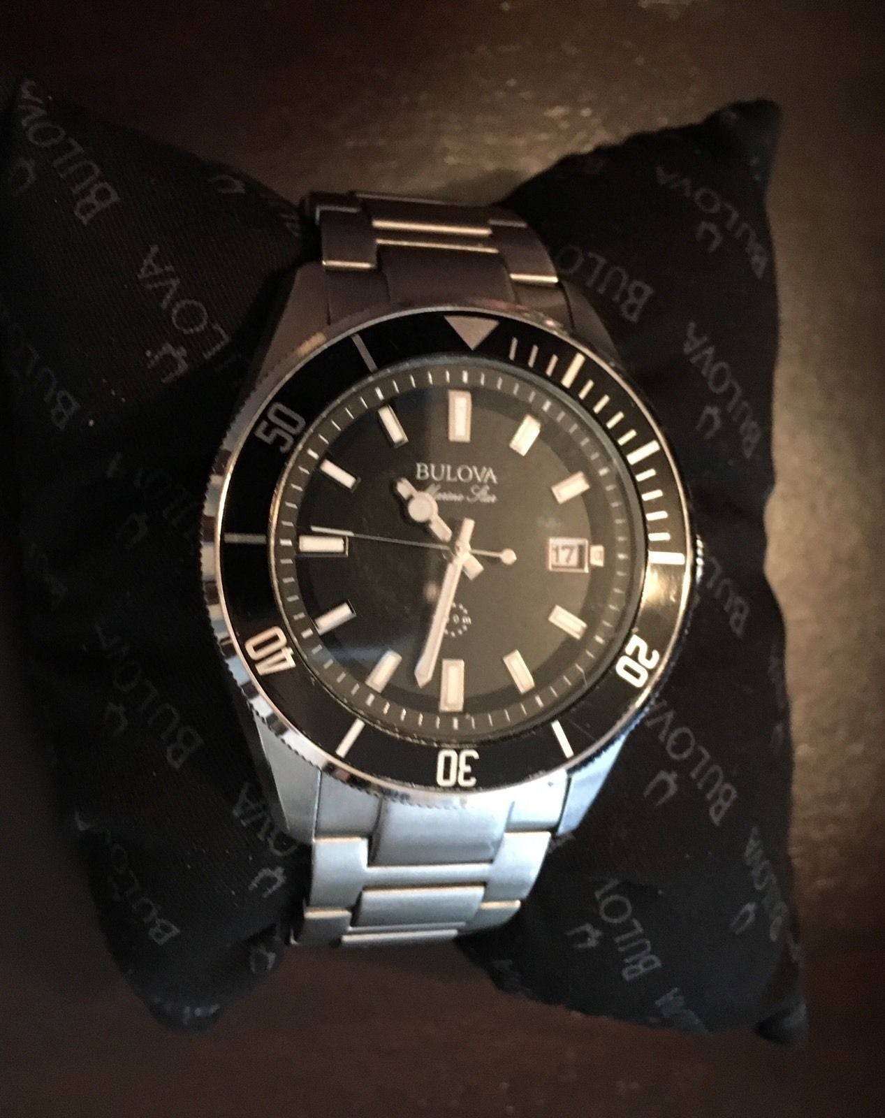 SOLD### Bulova Marine Star Black Stainless Dial WatchUSeek Quartz $80 | Steel Watch OBRO Movement Forums Watch 98B203 43mm