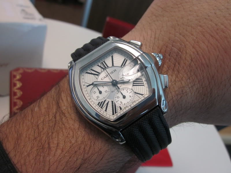cartier roadster xl chronograph leather strap