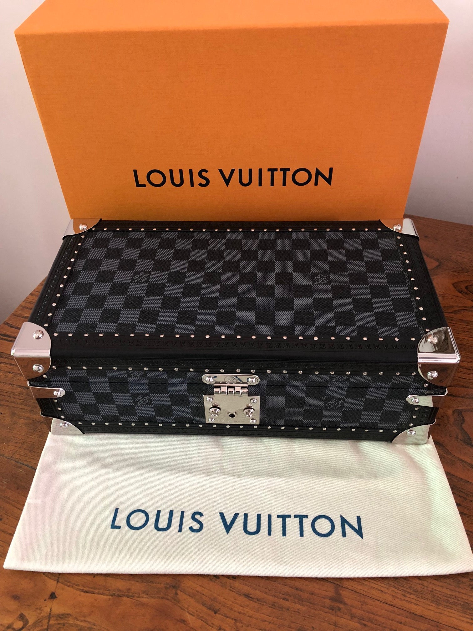 Louis Vuitton 8 Watch Case Damier Graphite at 1stDibs
