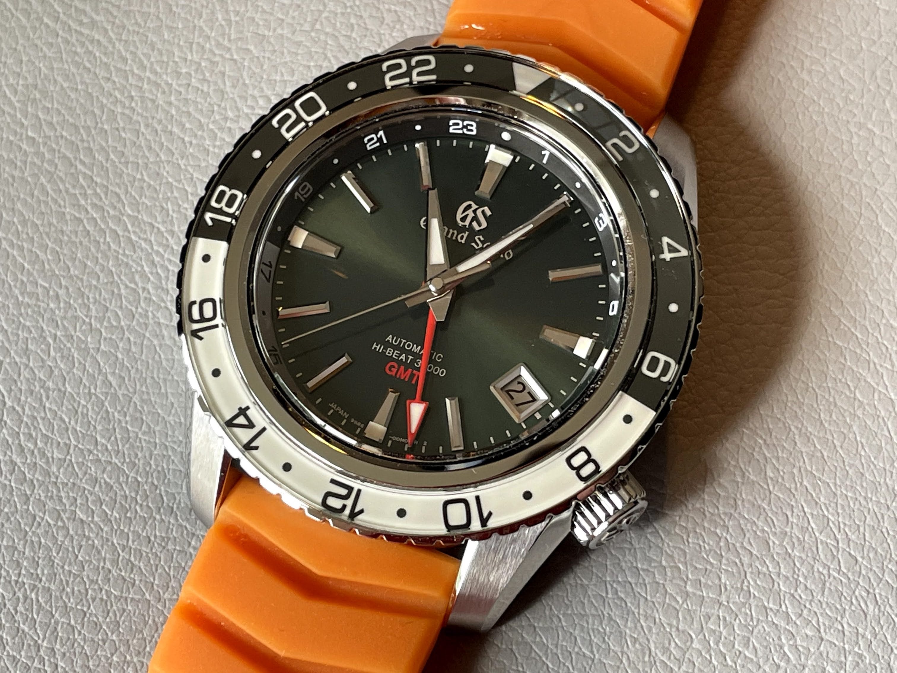 FS: Grand Seiko SBGJ239 Hi-Beat GMT + OEM orange rubber and tang LNIB |  WatchUSeek Watch Forums