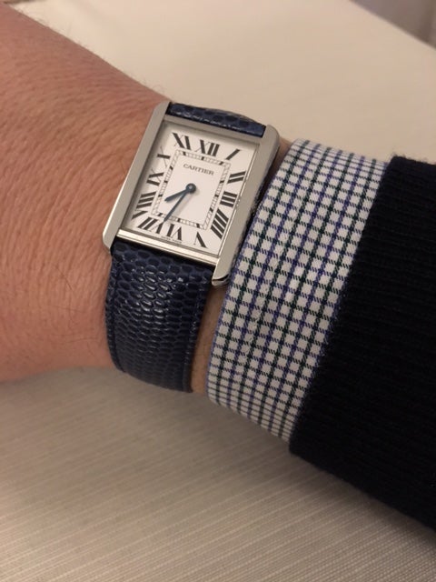 cartier tank solo large on wrist