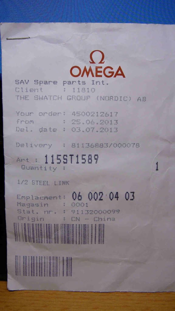 Genuine Omega parts made in China 