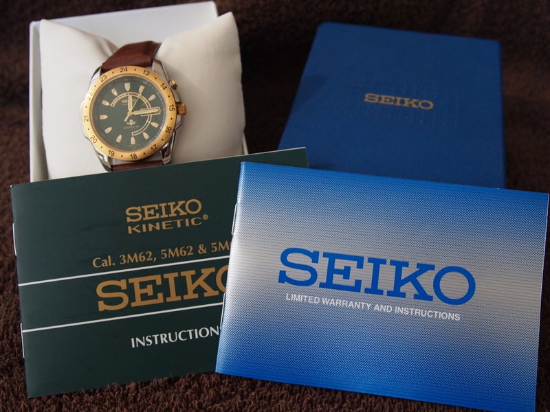 SOLD: Seiko Kinetic 5M43-0A29 Green Face See through caseback. Mint needs  good home. | WatchUSeek Watch Forums
