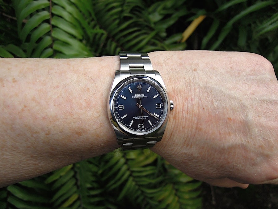 oyster perpetual 36 on wrist