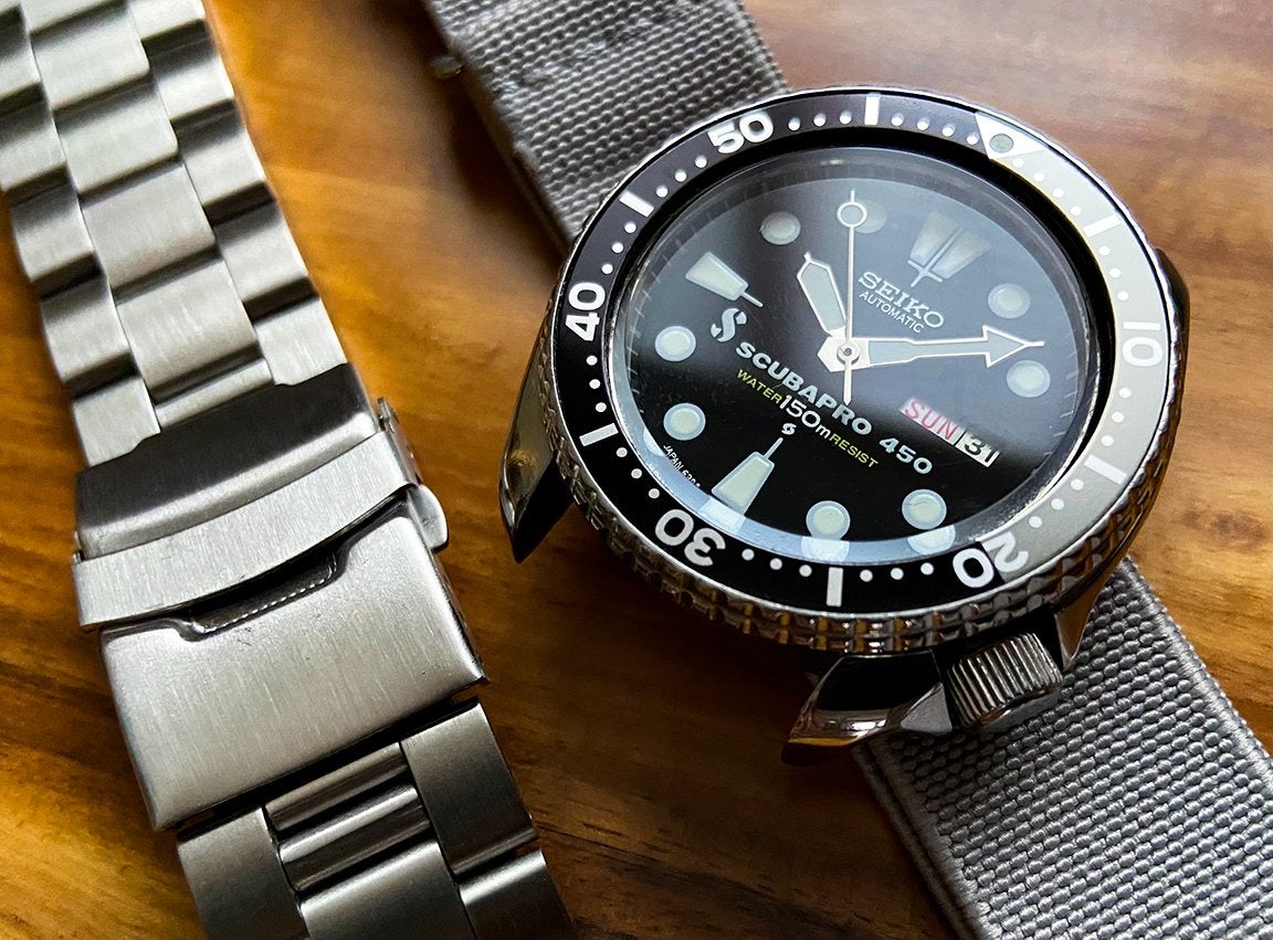 SOLD!! Custom Seiko Men's Auto Scubapro 450 Mod Dive Watch 6309-7290  Day/Date Bracelet 40mm | WatchUSeek Watch Forums