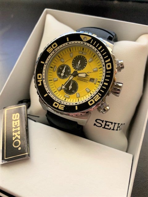 FS: Seiko Yellow Chronograph Dive Watch 