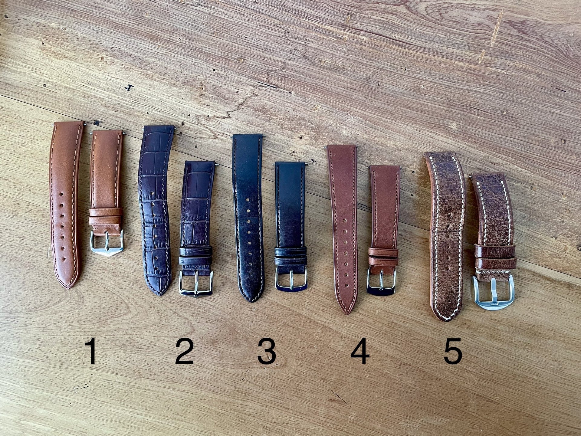 20mm Hirsch/KRST/Gekota brown leather straps