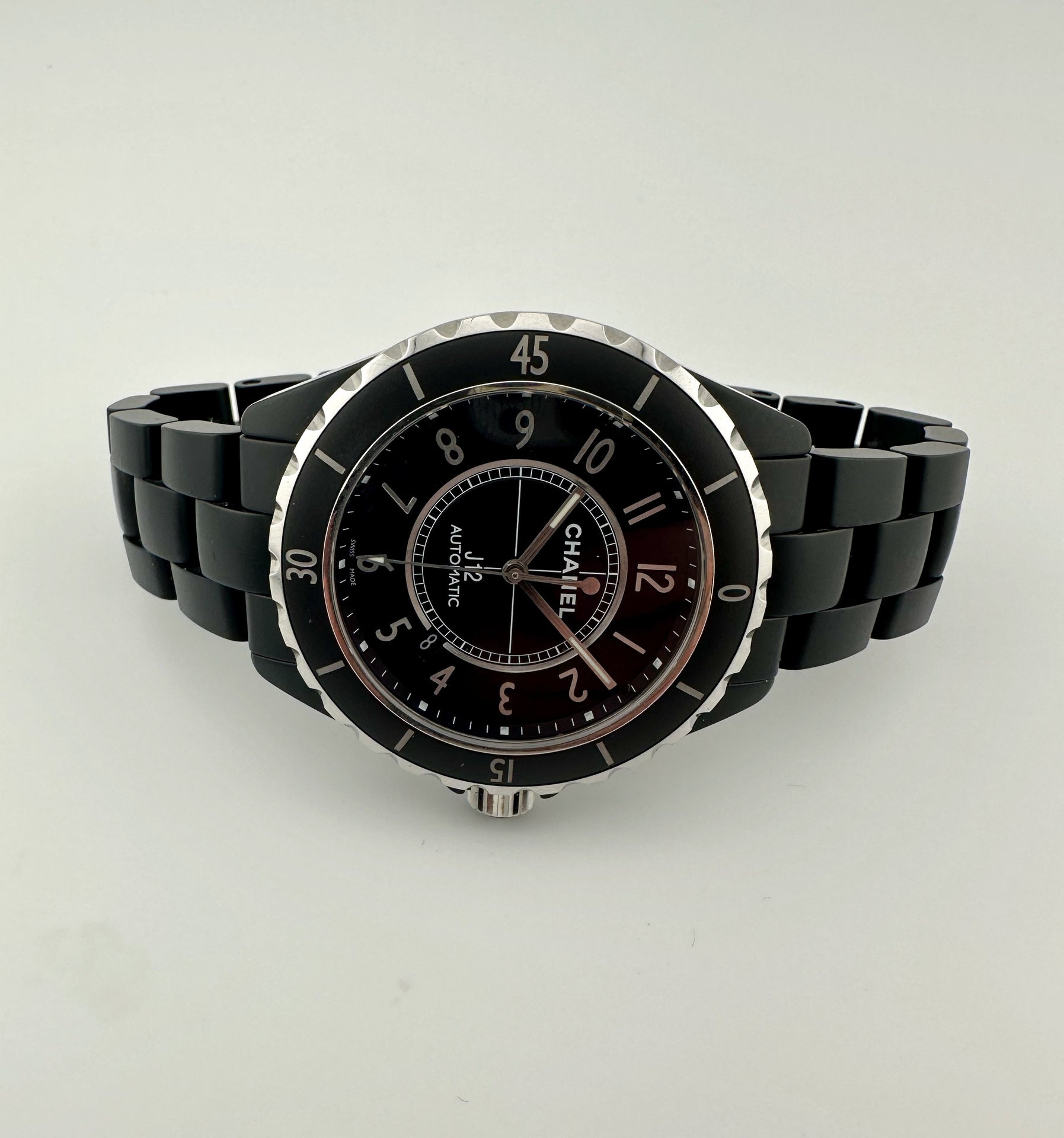 Chanel J12 Automatic Black Dial Unisex Watch H6185, Automatic Movement, Ceramic 1 Strap, 38 mm Case in Black / Grey