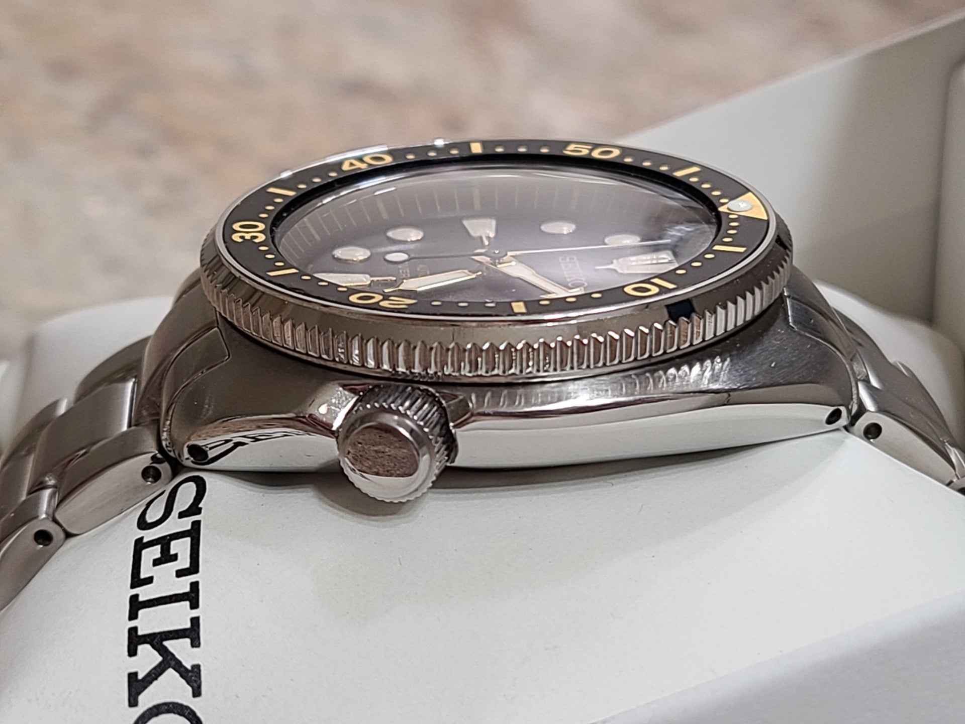 Sold] FS: Seiko SRP775 Turtle gilt dial, domed AR sapphire + coin-edge bezel!  | WatchUSeek Watch Forums