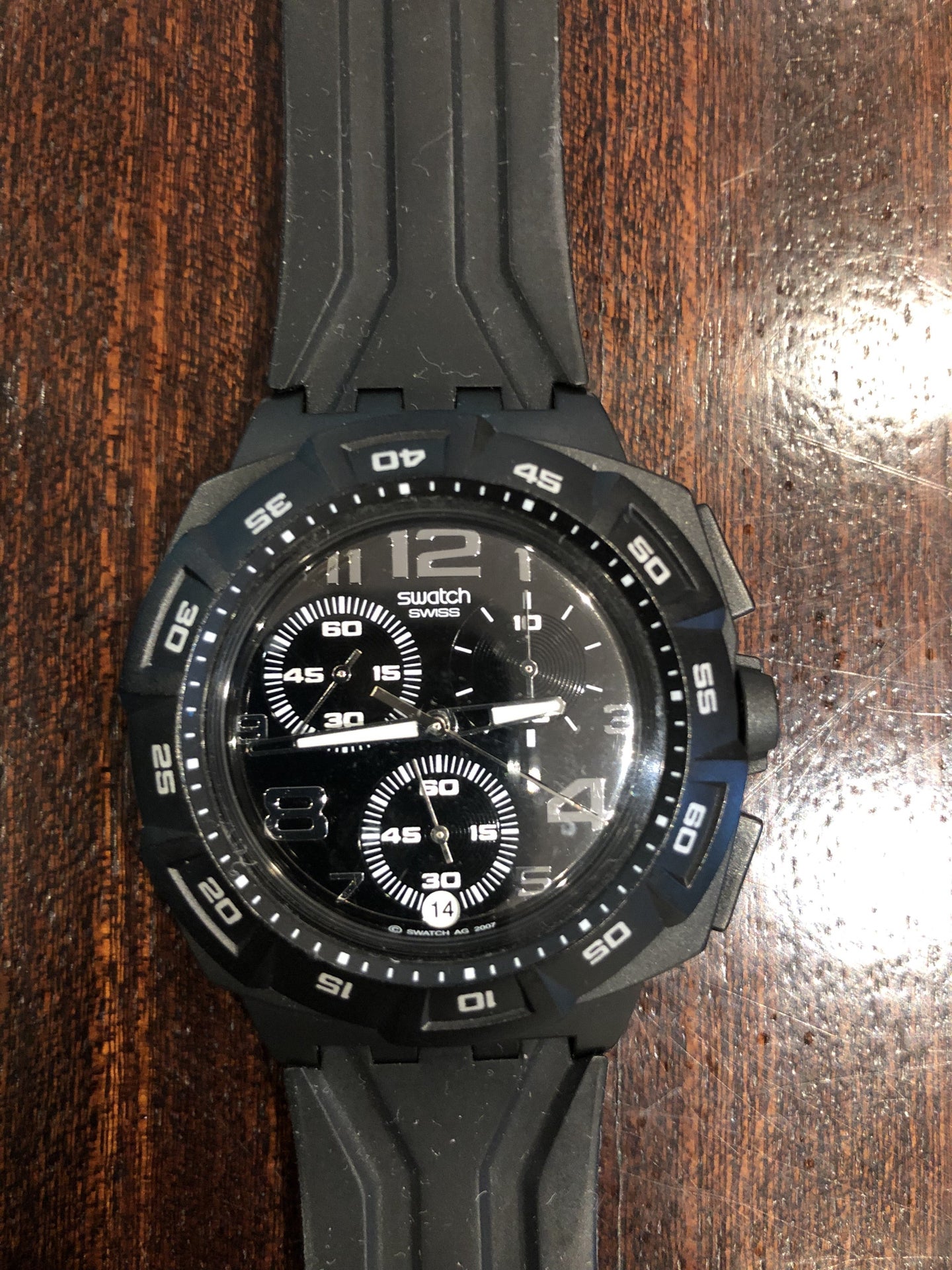 SOLD: Swatch all black chronograph
